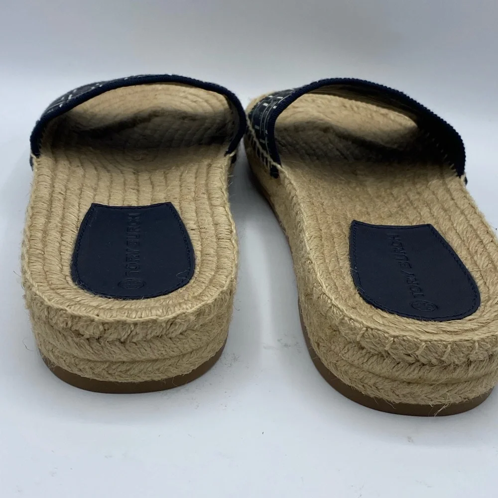 TORY BURCH‎ TORY RIBBON ESPADRILLE SLIDE NIB size 7
